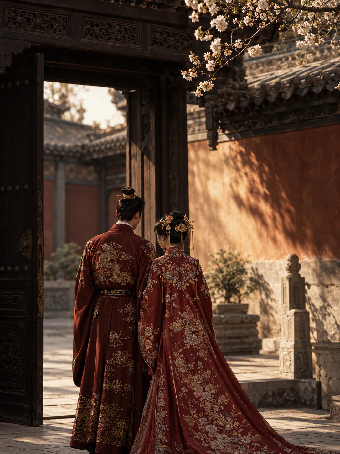中式婚纱照示意